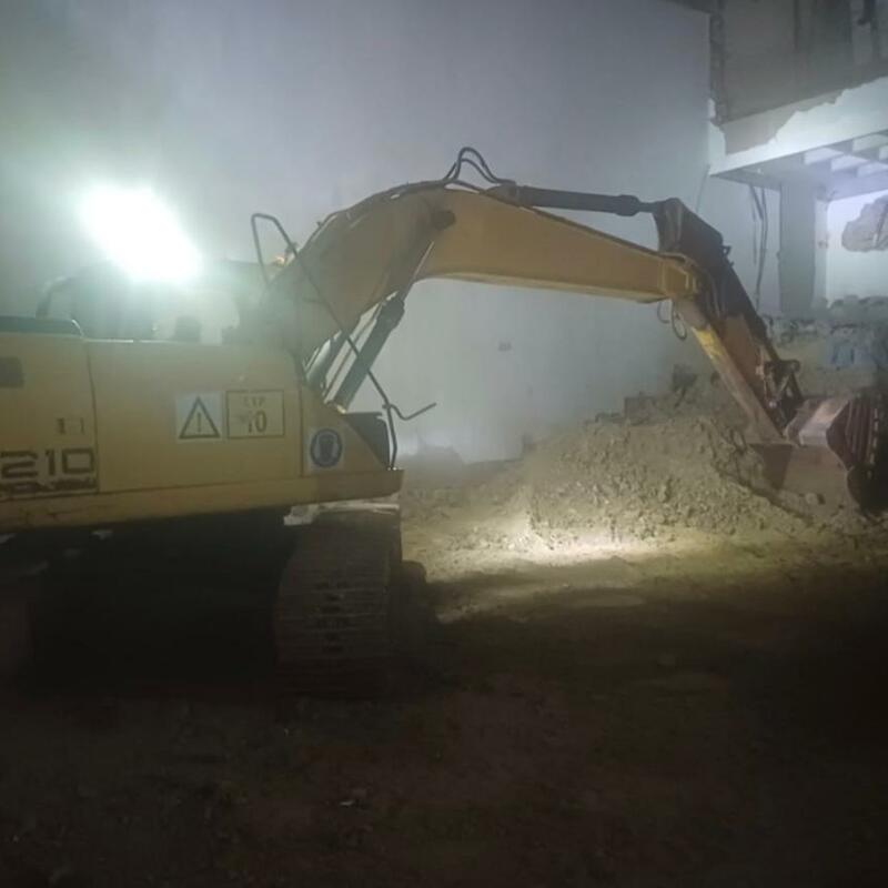 Excavator excavating